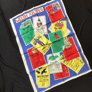 Welsh Recipes Tea Towel Vintage Kitchen Towel